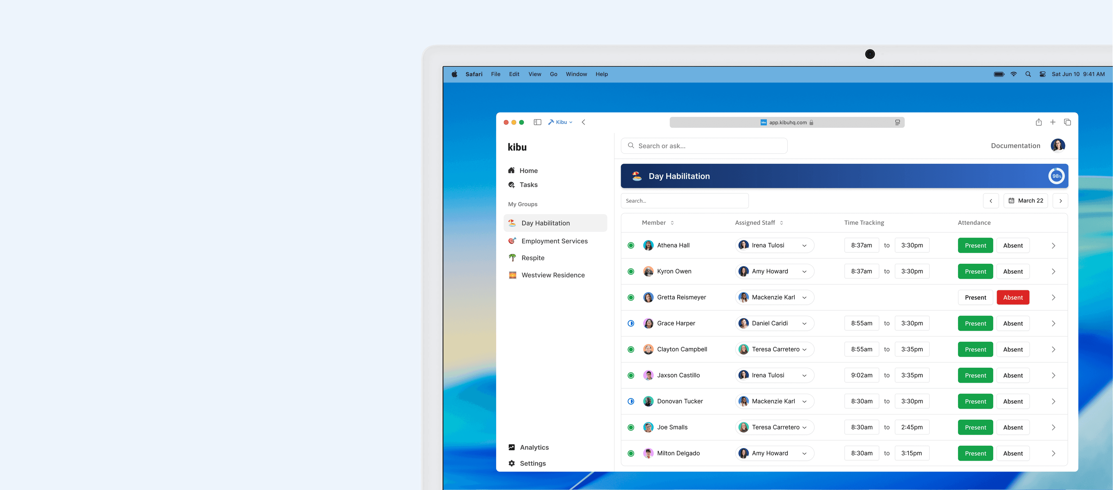 Kibu admin dashboard