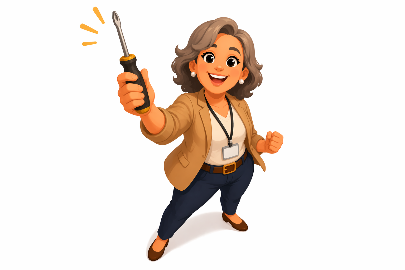 Disability provider holding up a screwdriver