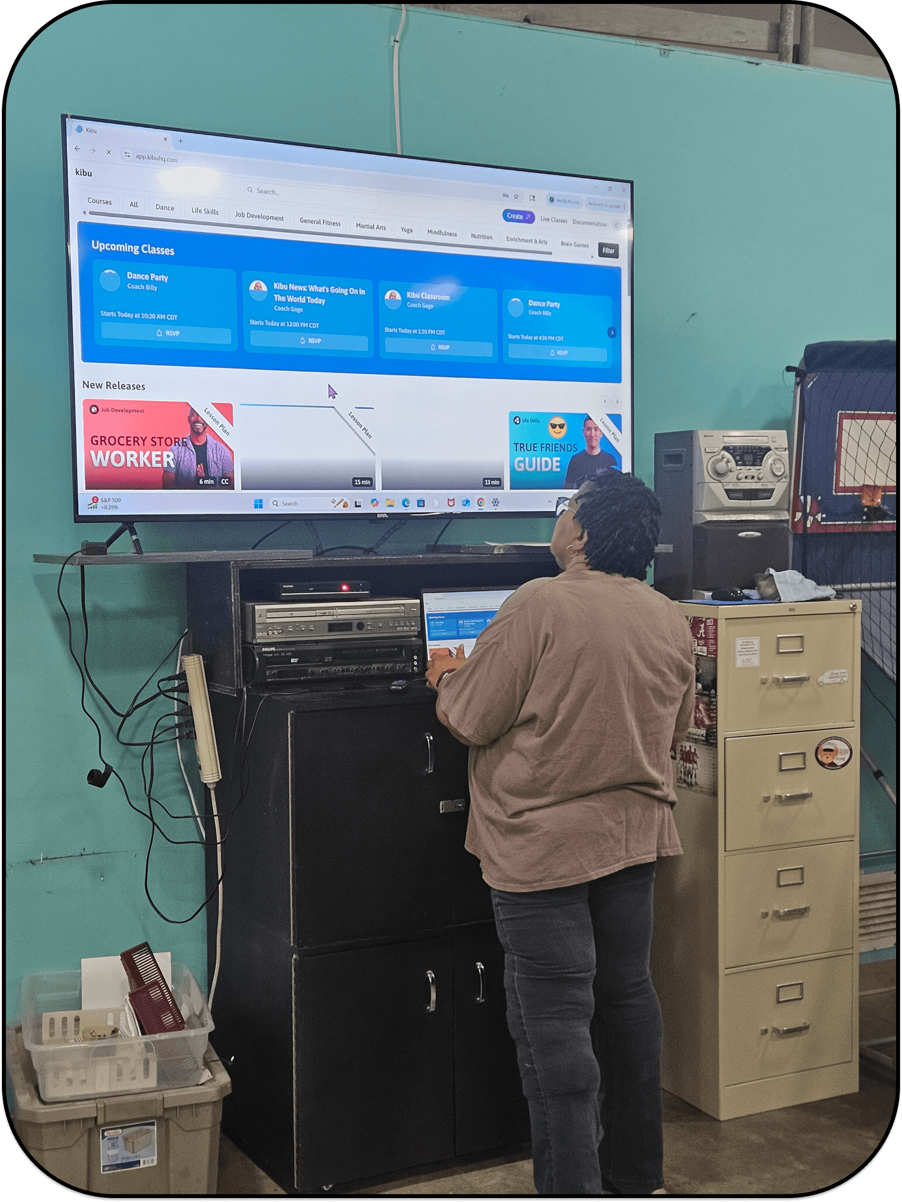 Getting Kibu queued up for the day